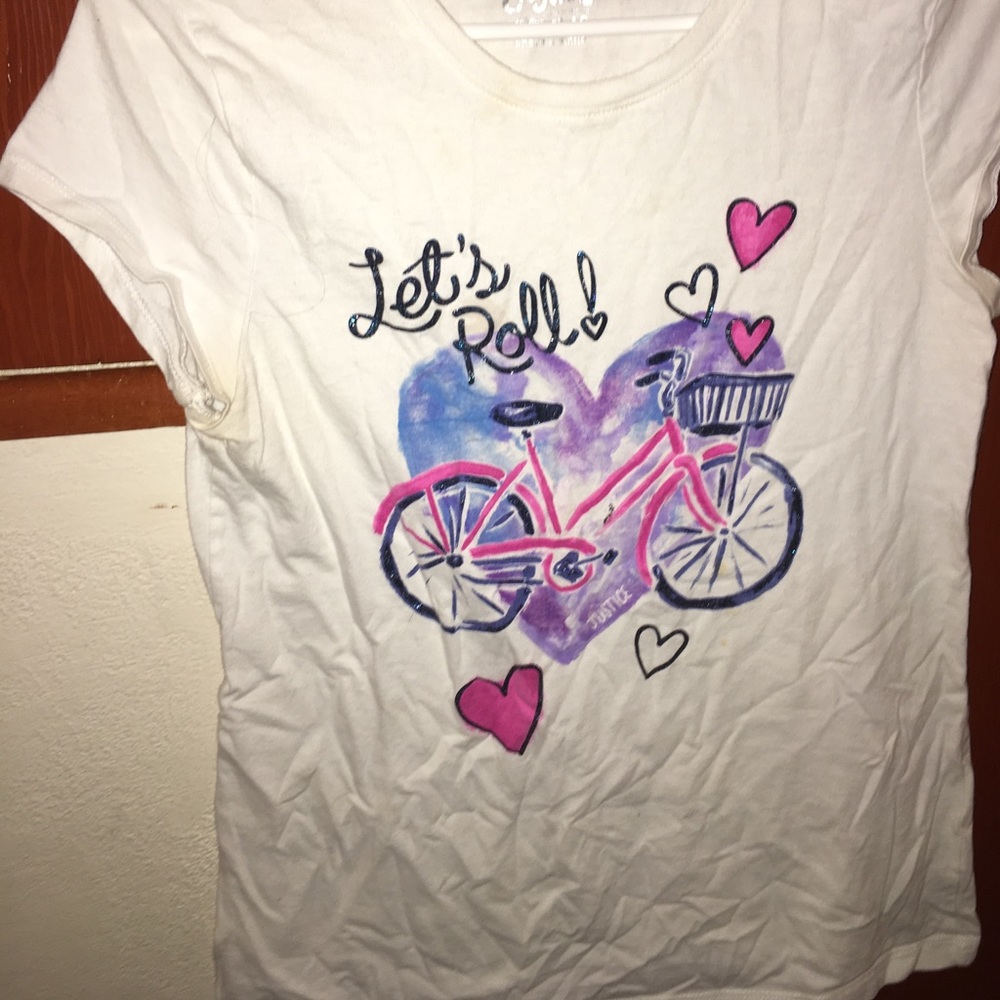 "lets roll!" bicycle graphic tee