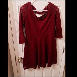 Burgundy long sleeve dress