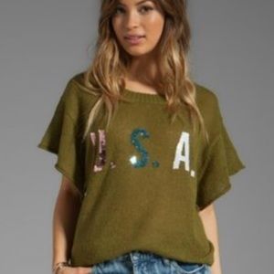 NWOT WildFox Olive USA Shirt