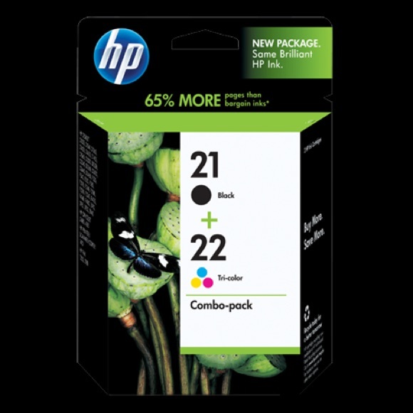 HP 21 Black//22 Tri-color Combo-pack Original Ink Cartridges