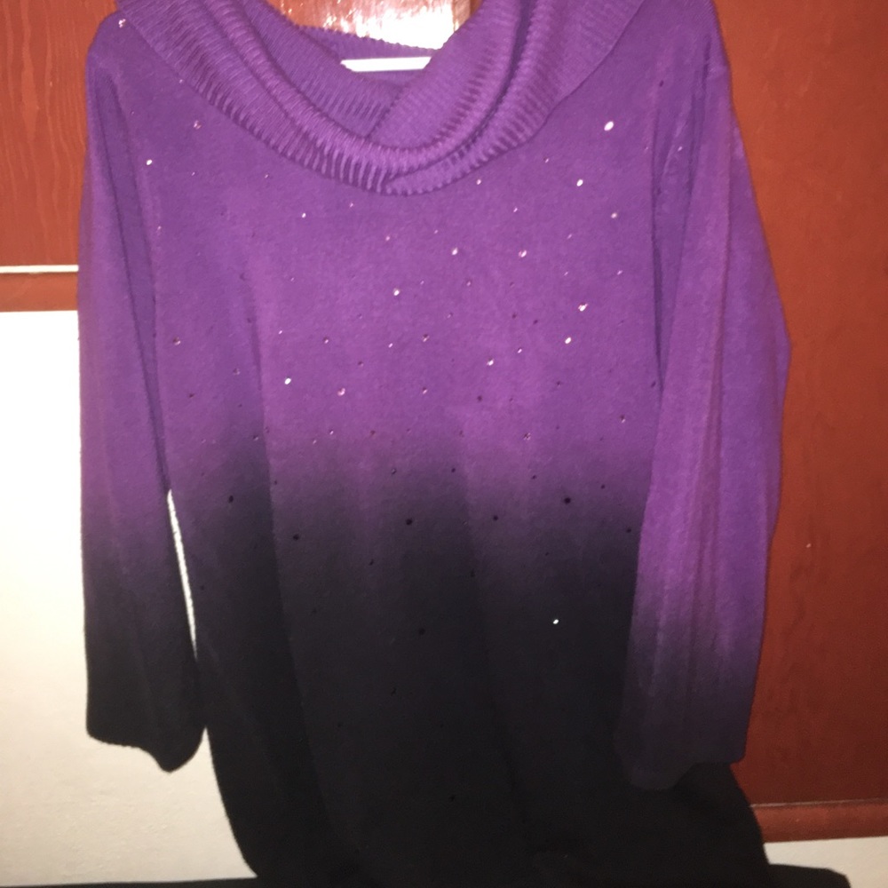 purple to black ombre sweater