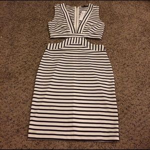 Black and White Striped Dress