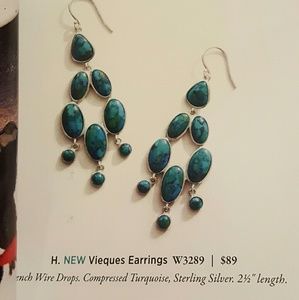 Silpada Vieques Sterling Turquoise Earrings