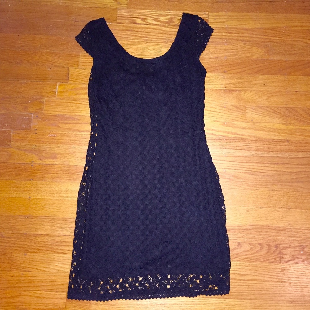 Crochet Little Black Shift with Cap Sleeves