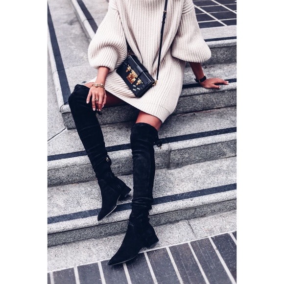 Ivanka Trump Shoes - HP • Black Suede Over the Knee Boots •