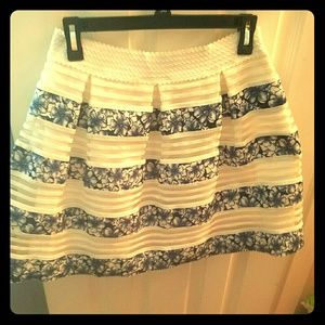 White and blue striped dress