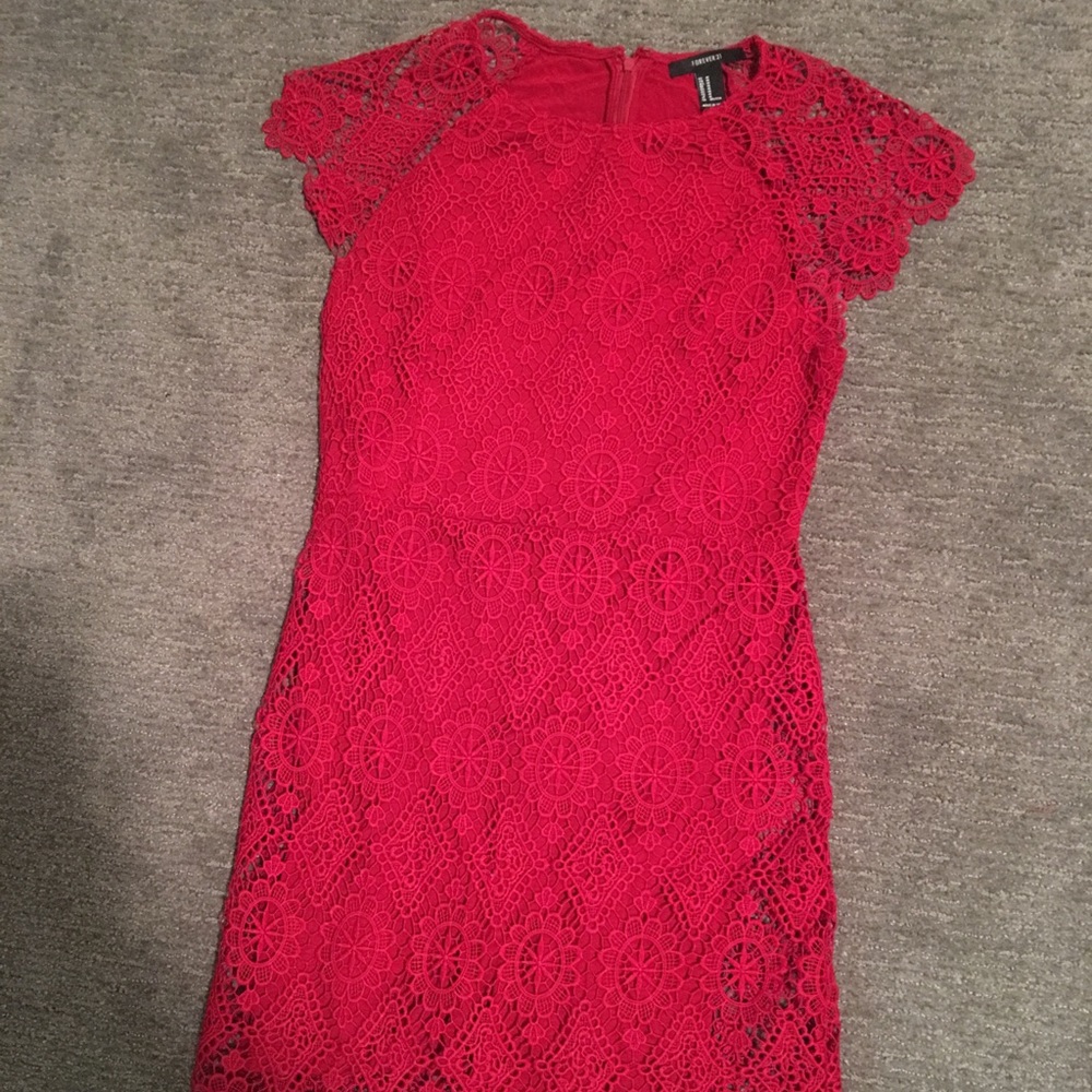 Beautiful Red Lace Dress - Size M