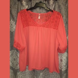 Pink / Coral Lacey Boho Tunic