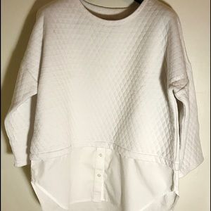 Sweat & poplin shirt