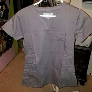 XS nickel greys anatomy scrub top NWOT