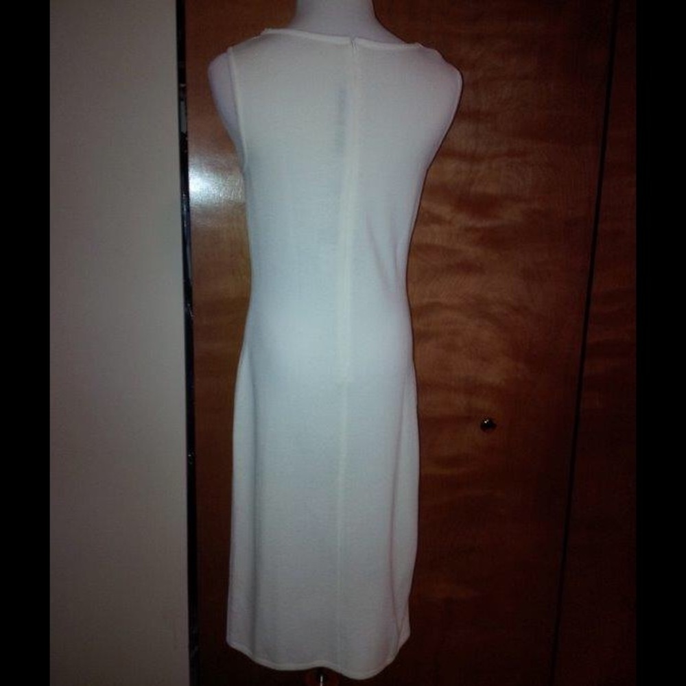 St. John White Cowl-Neck Knit Dress - Picture 3 of 3