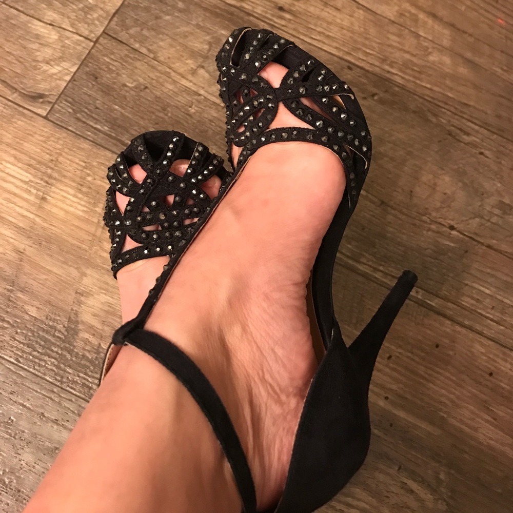 Nine West 5 1/2 heels.  Fabric upper