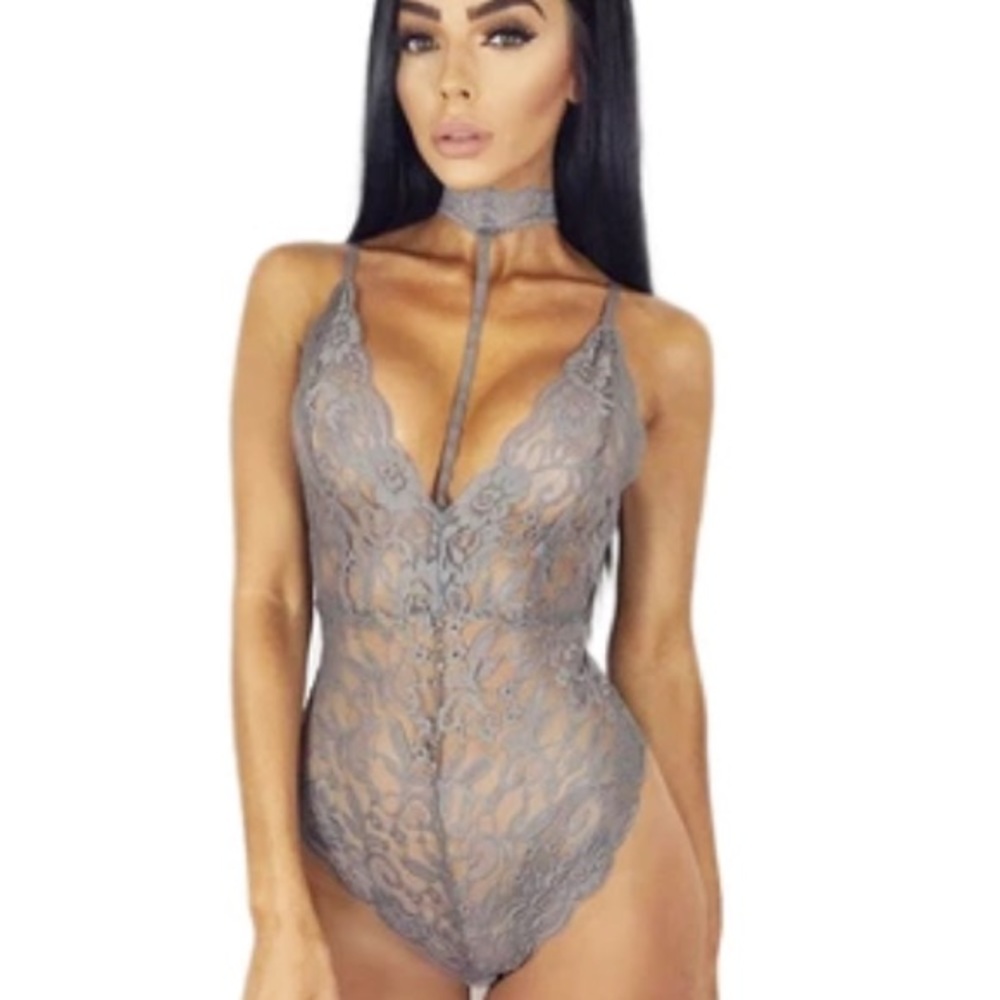 Grey Lace bodysuit