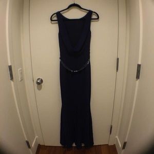 Coast London navy blue black tie dress