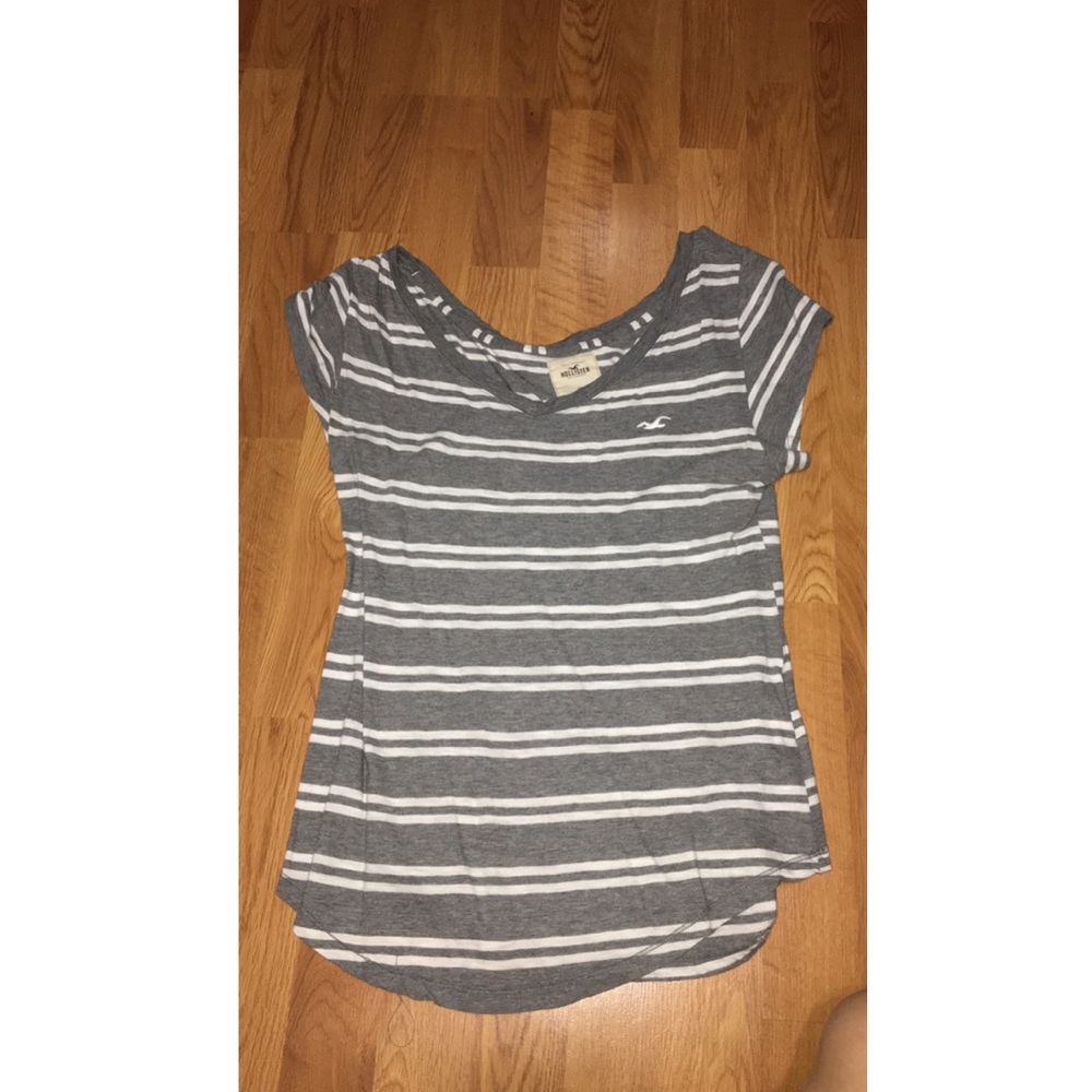 Hollister striped v-neck
