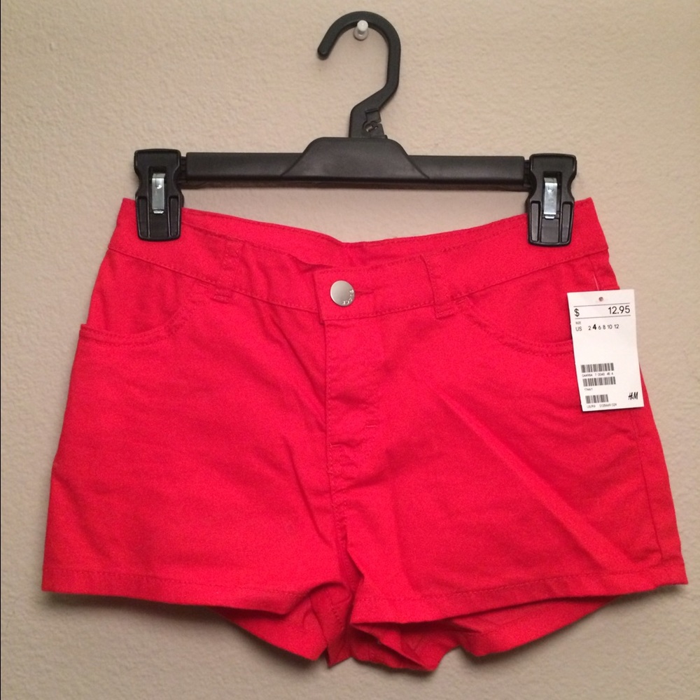 Bright red H&M DIVIDED shorts