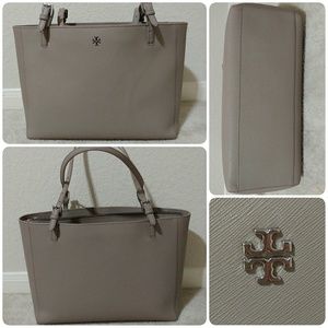 Tory Burch York Buckle Tote in French Gray