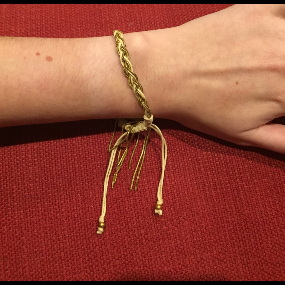 Thin gold braided bracelet