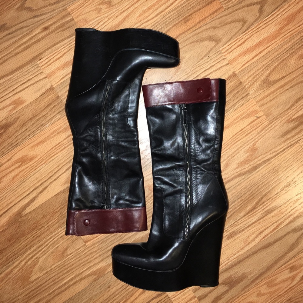 Balenciaga Black Wedged Platform Boots