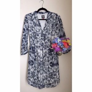 Vince Camuto Blue Snakeskin Print Chiffon Sundress