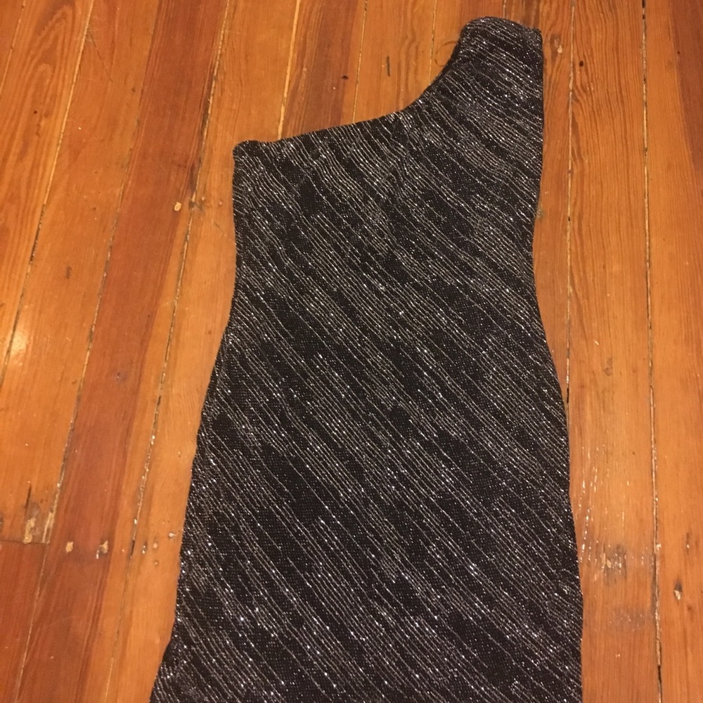 One shoulder sparkly dress