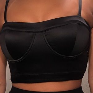 Silky Satinlike Tank Reversible Strapless Crop Top