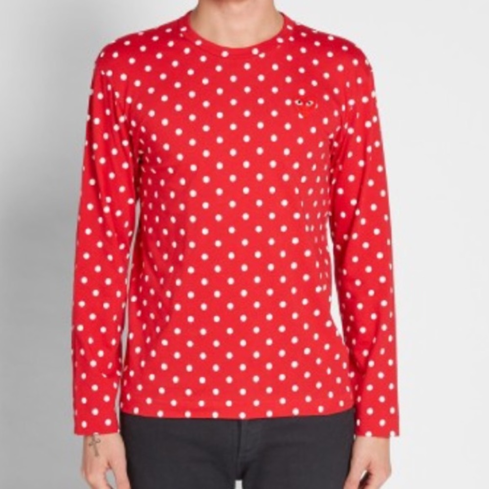 Comme des garcons long sleeve polka dot tee