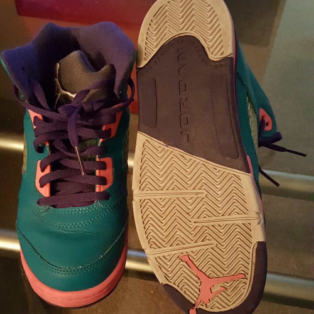 Kids jordan 5 retro teal pink and purple - Picture 2 of 4