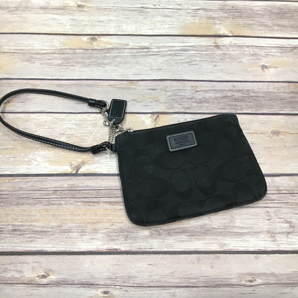 Coach black wristlet
