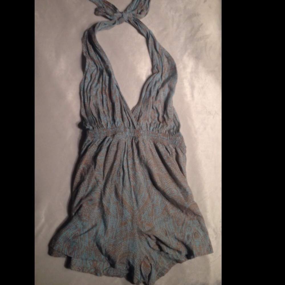 Blue/grey Romper with Aztec Pattern