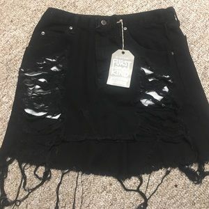 Furst of a kind jean distressed skirt