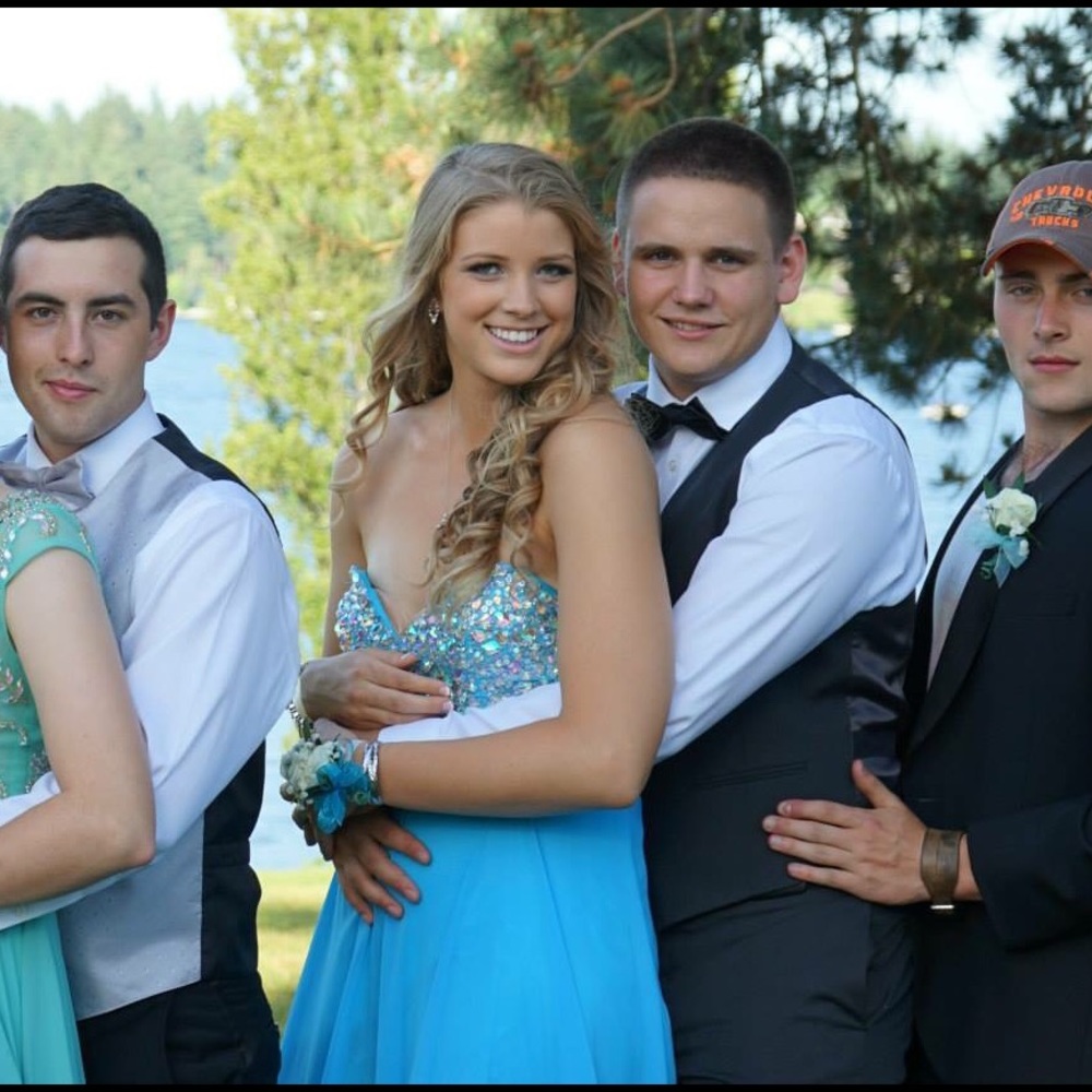 Blue Long Sparkly PROM dress
