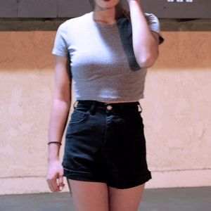 John Galt Black high waisted shorts