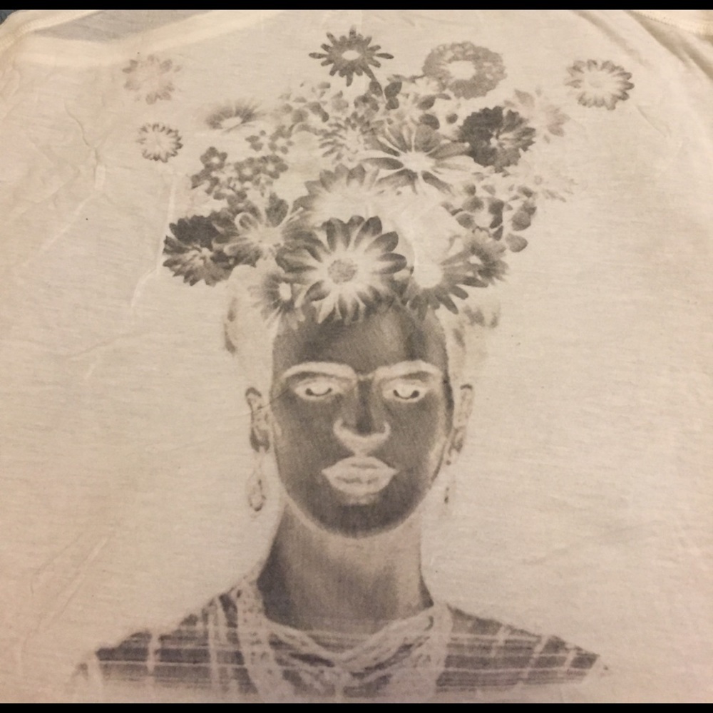 Modcloth Frida Kahlo raced back tank white tissue