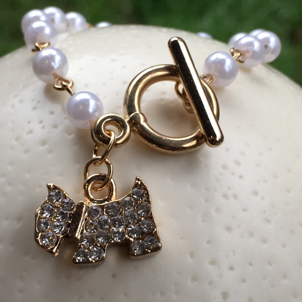 Sparkling scotty dog 🐶 schnauzer bracelet - Picture 1 of 3