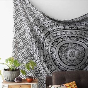 Mandala elephant tapestry