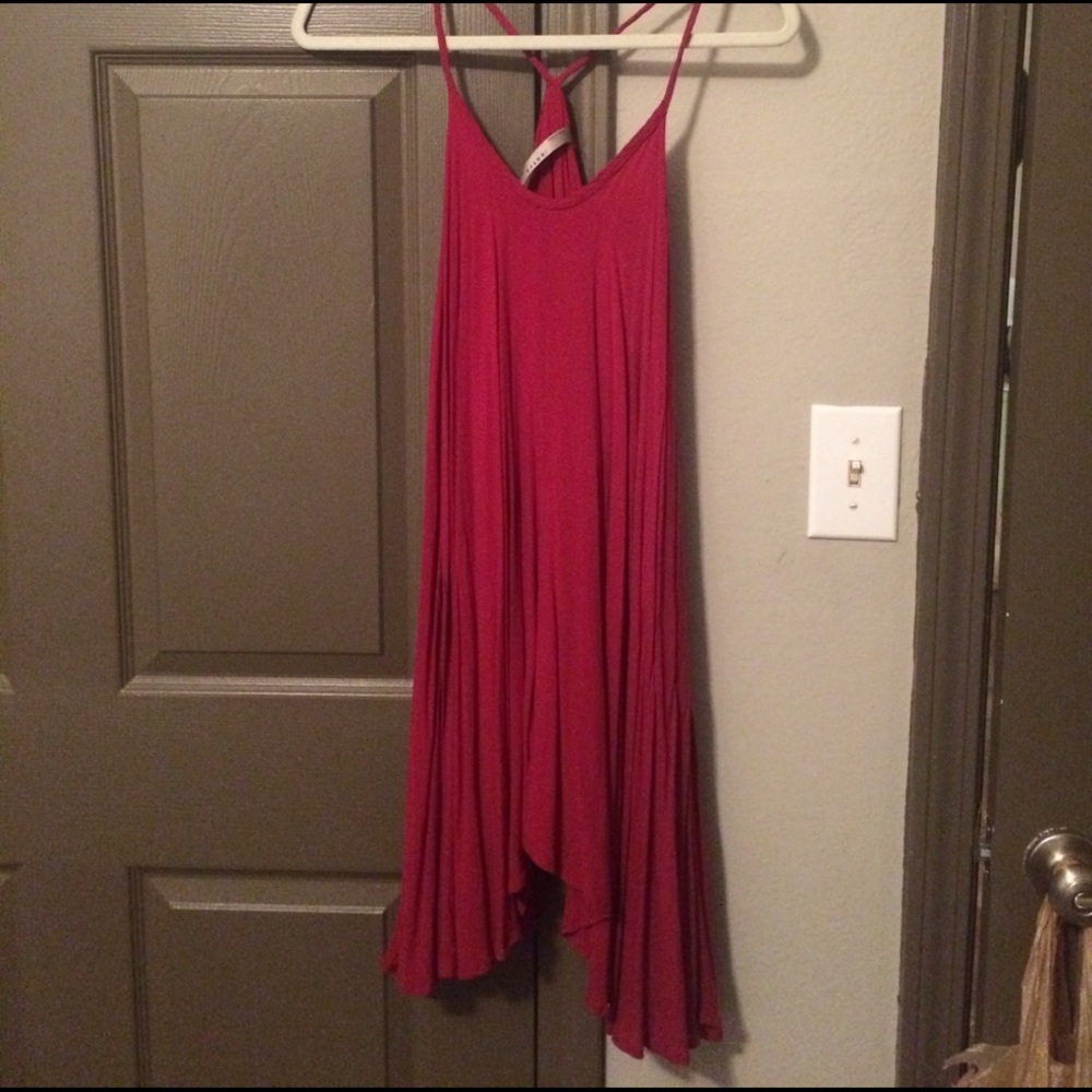 Red Dress with braided detail.