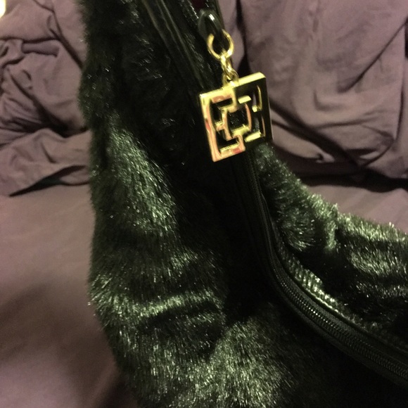 ❌SOLD❌Trina Turk Black Faux Fur Hobo - Picture 2 of 8