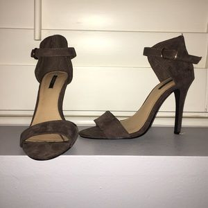 brown suede heel
