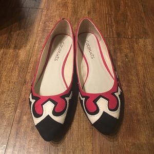 faux leather detailed flats