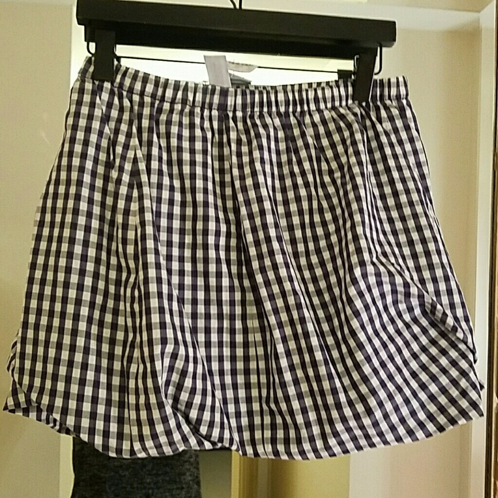 Jcrew gingham bubble hem skirt