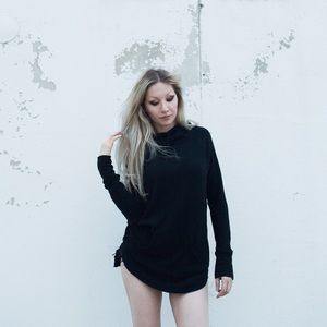 Black Long Sweater with a Hoodie