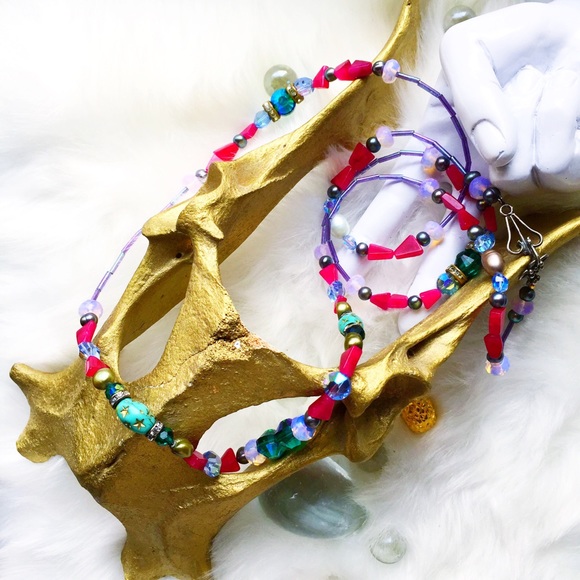 . {CRYSTAL LARIAT} Handmade precious gems + silver - Picture 3 of 8