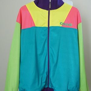 Coogi zip up jacket neon colors mens large
