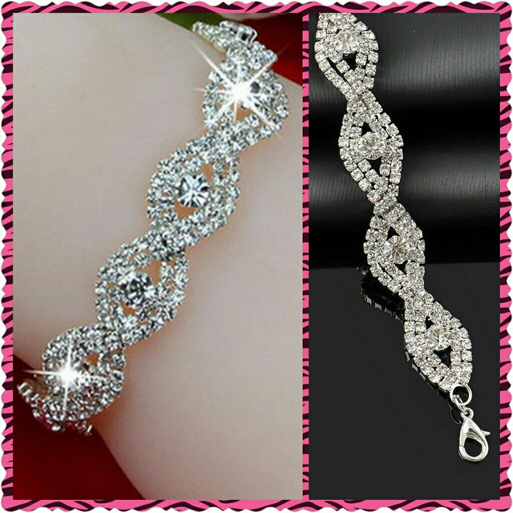 NIP CZ & White White Gold Filled Infinity Bracelet