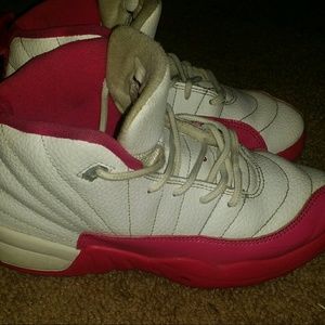 Pink and white Jordan's