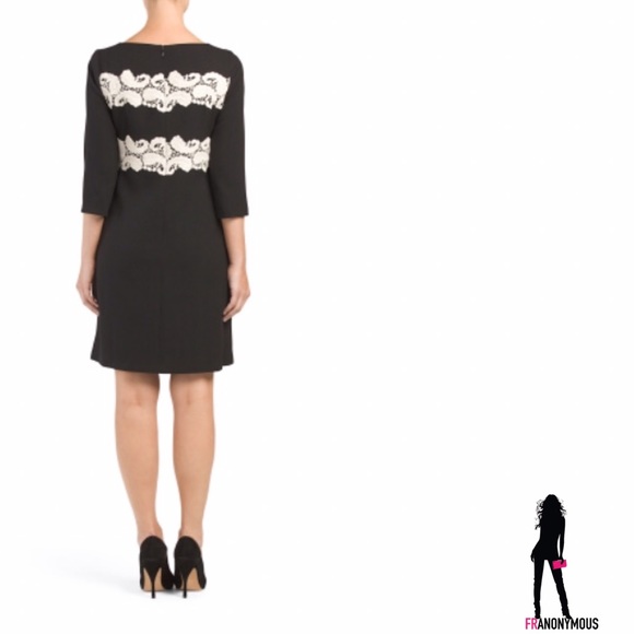 Maggie London Lace Insert Black Dress - Picture 2 of 3