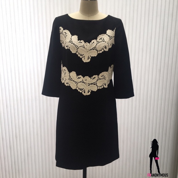 Maggie London Lace Insert Black Dress - Picture 3 of 3