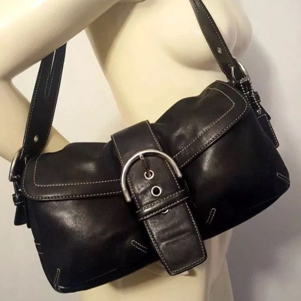 COACH Soho Flap Buckle Double Pocket Bag #3653