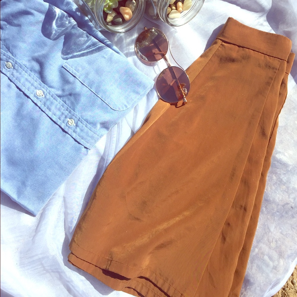 Camel Brown skater skirt